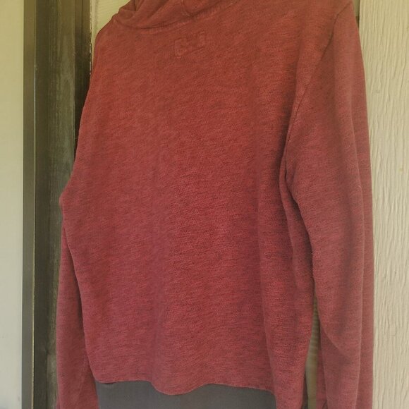 Express Men's Large Full Zip Burgundy Hoodie - Picture 7 of 8